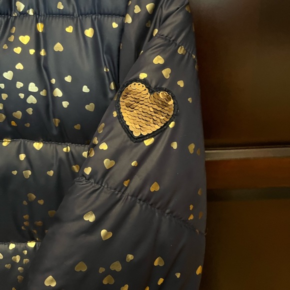 George Navy Blue and Gold Puffer Jacket for Girls - Size 7/8 - Picture 5 of 6